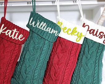 Personalized Christmas Stockings,Embroidered Christmas Stocking with name,Christmas Gift,Knit Christmas Stockings,Monogram Family Stockings
