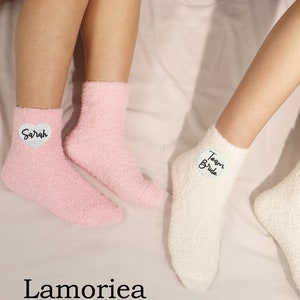 Personalised Embroidery Socks, Custom Stockings, Unisex Custom Socks, Bridesmaid Gifts, Socks with Name Embroidery image 2