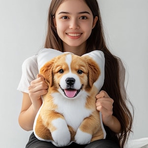 Personalisiertes Haustier Kissen, süßes Kissen, individuelles Haustier Geschenk, Haustier Porträt, Haustier Erinnerungsgeschenk, Geschenk für Tierliebhaber Hundefotokissen, Geschenk für Freund