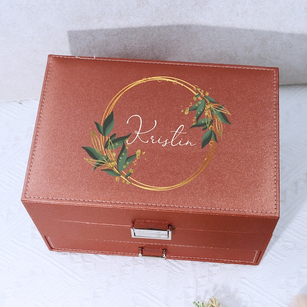 Jewelry Box Organizer per donne ragazze, grande organizzatore di stoccaggio di gioielli con cassetto Caso di porta organizzatore di gioielli da donna, regali di Natale