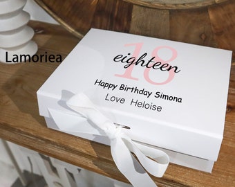 Birthday Custom Gift Box With Lid, Personalised Present For Her, Customized Gift,18th 21st 30th 40th 50th 60th birthday gift,keepsake box