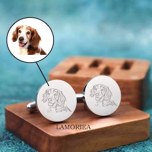 Personalised Engraved Pet Cufflinks, Custom Pet Cufflinks, Wedding favors, Pet Memory Keepsake, Wedding Gift, Gift for Him