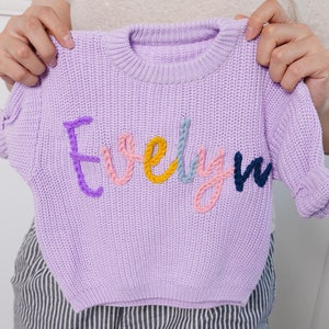 Personalized Baby Name Jumper, Baby Girls Sweater With Name, Christmas gift Birthday Gift For Girls Boys, Gift for kids, Gift for grandchild