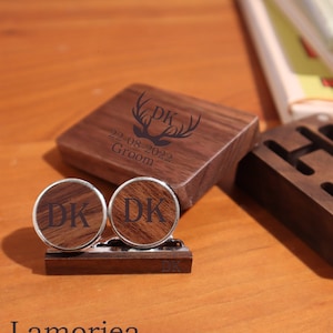 Personalised Wood Wedding Role Cufflinks, Groom Cufflinks, Best Man Cufflinks, Party Role Cufflinks, Wood Engraved Cufflinks, Wedding Favors