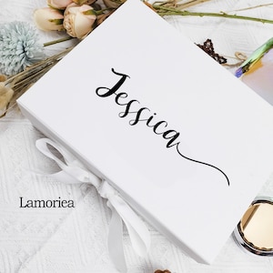 Alles Gute zum Geburtstag Benutzerdefinierte Geschenkbox mit Deckel, personalisiertes Geschenk für sie, Brautjungfer Vorschlag Box, magnetische Geschenkbox, maßgeschneidertes Geschenk