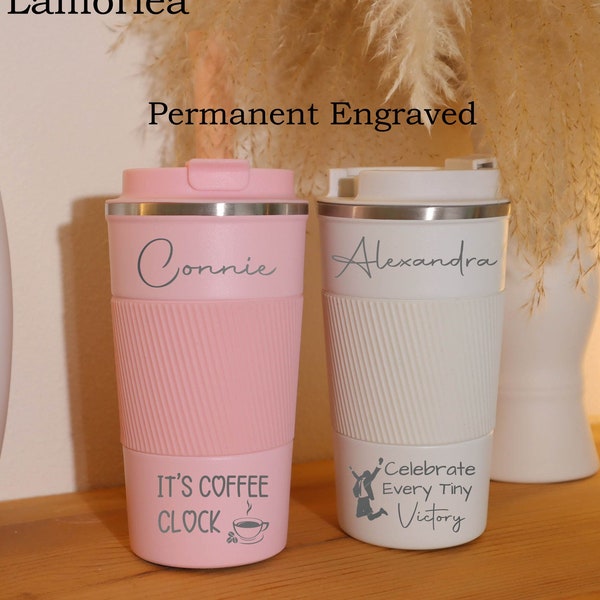 Tasse à café personnalisée Mug de voyage Tasse isolée en acier inoxydable Mug de voyage réutilisable Cadeau employé Cadeau collègue