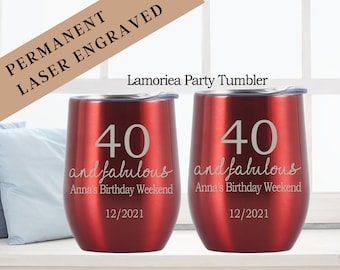 Copo térmico para o 40º aniversário, presentes para mulheres que completam 40 anos, presentes "40 e fabulosa" para mulheres, canecas para o 40º aniversário