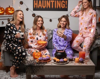 Personalized Halloween Birthday Pajama, Halloween Family Pajamas, Halloween Sleepover Party, Costume Party Pajama, Fall Pajama, Matching Pjs