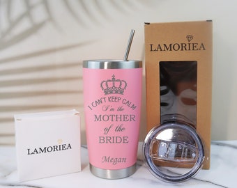 Regalo personalizzato della madre della sposa Wine Tumbler, tazza della madre dello sposo, regali di nozze per la mamma, regalo della figlia, bomboniera