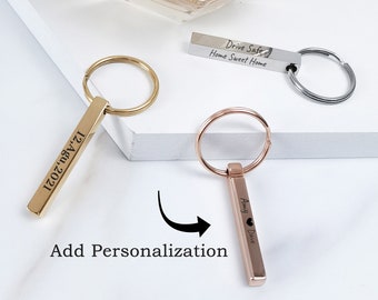 Gift for Him,Personalized Bar Keychain, Engraved Key Chain,Custom Keychain,Drive Safe Mens Monogram Keychain,Fathers Day Gift,Boyfriend Gift