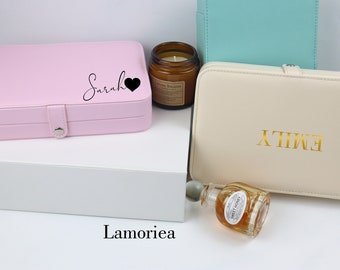 Personalize jewelry box, Travel Jewelry Case, Custom Jewelry Boxes, Bridesmaid Jewelry Box, Custom Name Jewelry box