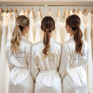 Roupões personalizados para madrinhas, roupão de casamento, robe de noiva, robes, robe de casamento de cetim, robe de noiva branco, robe de noiva