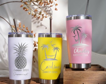 Personalized 20oz Tumbler, Custom Name Travel Mug, Laser Engraved Tumbler, Stainless Steel cup, Bridesmaid Tumbler, Insulated Tumbler