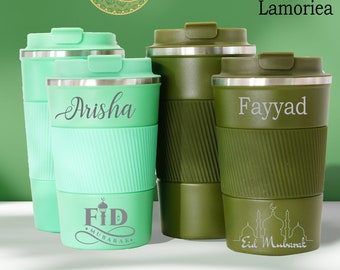 Tazas de café personalizadas, regalos de Eid Mubarak, regalos de Ramadán, regalos islámicos, vaso musulmán, vaso aislado, artículos de bebida personalizados de Eid Mubarak