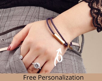 Pulsera de nombre de barra de disco personalizada, regalo único para ella, día de la madre sorpresa, emoji de encanto, pulsera de pareja de moda, joyería fina