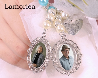 Gepersonaliseerde Memorial Photo Bouquet Charm, Bouquet Photo Charm, Memory Charm voor bruidsboeket, Picture Bouquet Charm