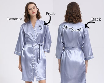 Bridesmaid Robes,Wedding Party Robes,Bridal Pyjamas,Bridal Party Robes,Monogram Nightgown,Custom Made Satin,Bridesmaid Gifts,SPA Women Robes