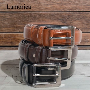 Custom Leather Belt with Message, Personalized Belt for Husband, Father's Day Leather Belt, Leather Belt for Him, Monogrammed Leather Belt