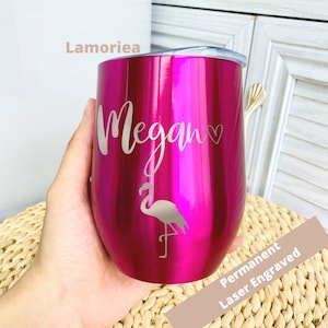 Personalise Cups, Engraved Wine Tumbler, Wine Cup with Lid, Personalised Wine Tumbler, Hen Party Favor, Bridesmaid Gift,Mom Gift