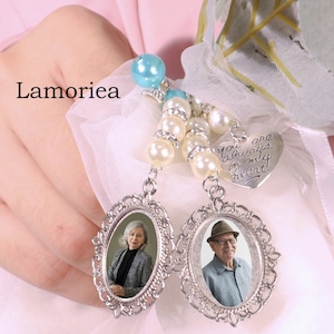 Personalized Memorial Photo Bouquet Charm, Bouquet Photo Charm, Memory Charm For Bridal Bouquet, Picture Bouquet Charm