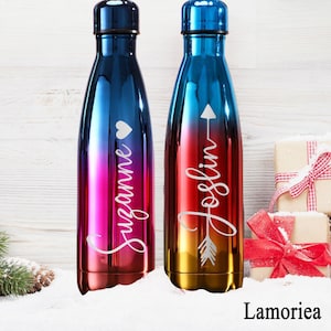 Custom Christmas Bottle, Personalised Drink, Gym Bottle, Personalised Water Bottle Flask, Hot or Cold, Gym Gift, Coach Gift, Reusable Bottle