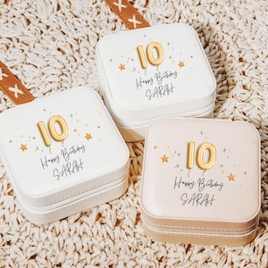 Personalisierte Geburtstag Schmuckschatulle ， Geburtstagsgeschenk für sie Kreative Geschenke, kundenspezifische Schmuckschatulle mit Name & Alter, Schmuckschatulle für Kinder