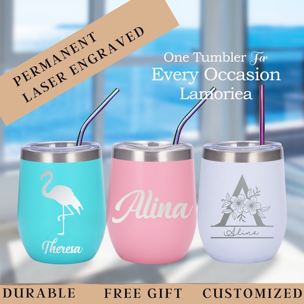 Custom Wine Tumbler, Personalized Wine Tumbler, Engraved Wine Tumbler, Monogram Wine, Bridesmaid Tumbler, Insulated Wine, Wine Cup with Lid