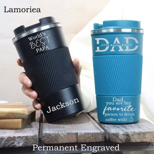 Father's day gift Coffee Mug, Personalized Coffee cup Travel coffee mug Insulated cup Reusable Stainless steel mug, Gift for Dad PAPA