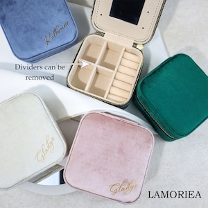 Portagioielli in velluto personalizzato Portagioielli per ragazze Portagioielli con superficie in velluto Portagioielli, Portagioielli da viaggio con nome, Proposta di matrimonio