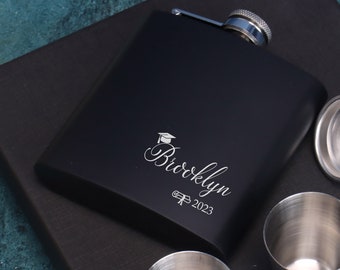 Personalized Hip Flask, Engraved Flask, Graduation Flask, Grad Party Flask, Custom Graduation Gift Idea, Class of 2023, Grad School Gift