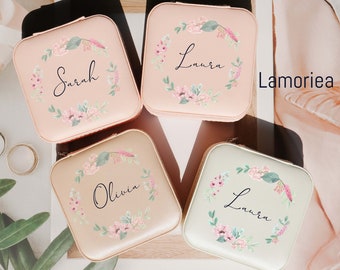 Personalize jewelry box, Travel Jewelry Case, Custom Jewelry Boxes, Bridesmaid Jewelry Box, Custom Name Jewelry box