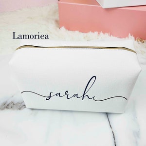 Personalisierte Schminktasche, Monogramm Schminktasche, Hen Night Schminktasche Geschenk, Brautjungfern Geschenk, Weihnachtsgeschenke, Thanksgiving Geschenke Bild 1