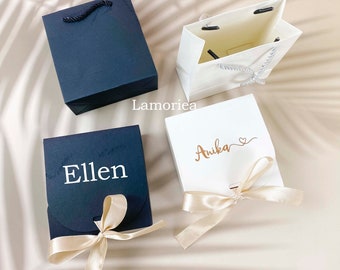 Personalized Gift Boxes, Custom Gift Bag, Christmas Gift Boxes, Easy Assembly, Custom Kraft Box with Bow Ribbon, Premium Gift Box