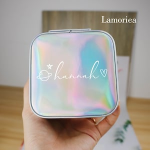 Regalo di Natale, regali personalizzati per portagioie, portagioie personalizzato, portagioie per damigelle d'onore, portagioie da viaggio, portagioie con nome personalizzato