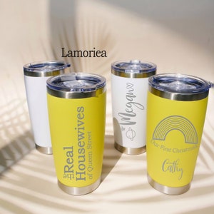 Personalised Engraved Thermal Travel Mug,Reusable Coffee Tumbler Cup,304 Stainless Steel Travel Mug 20oz,Custom Etched Engraved