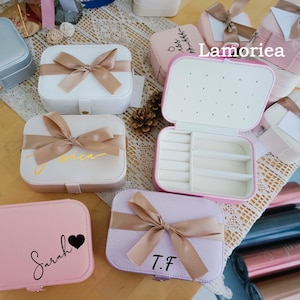 Boîte à bijoux personnalisée, Boîte à bijoux de voyage, Boîtes à bijoux personnalisées, Boîte à bijoux de demoiselle d'honneur, Boîte à bijoux personnalisée