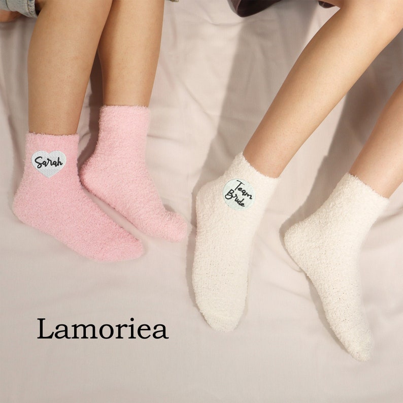 Personalised Embroidery Socks, Custom Stockings, Unisex Custom Socks, Bridesmaid Gifts, Socks with Name Embroidery image 2