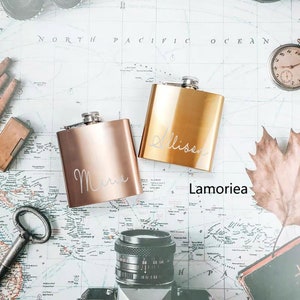 Personalised Ladies Hip Flask, Bridesmaid Gifts, Gift for Her, Maid of honour Gift, Hen Party Hip Flask, Stainless Steel Whiskey Hip Flask image 6