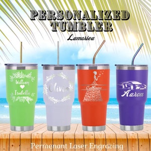 Custom 30oz Tumbler,Monogram Tumbler, Laser Engraved,Insulated Cup, Tumbler with Straw, Vacation Tumbler,Hen Party,Girl Party,Wine Tumbler