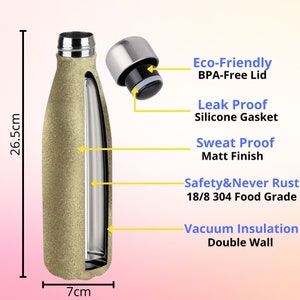 Personalised Water Bottle Vacuum, Insulated Stainless Steel Flask, Sports Bottle, Gym Water Bottle, Christmas Gift, Father's Day Gift image 2