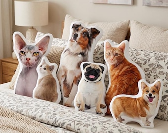 Almohada personalizada con forma de mascota, almohada con foto 3D, regalo para amantes de las mascotas, almohada para perros, almohada con retrato de mascota, recuerdo para mascotas, regalo para mascotas, regalo para perros, regalo para gatos