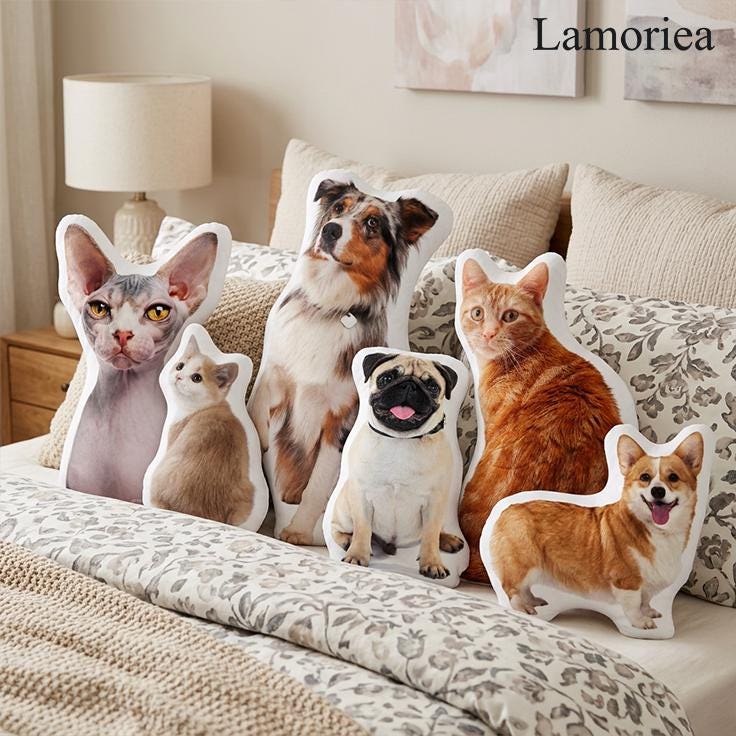 Personalized Pet Shaped Pillow, 3D Photo Pillow, Pet Lover Gift, Dog Pillow, Pet Portrait Pillow, Pet Memorial, Pet Gift, Dog Gift, Cat Gift