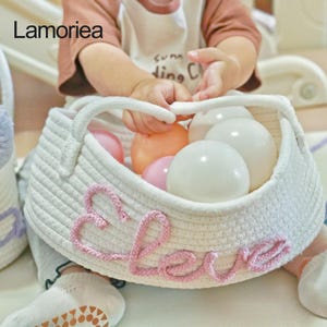 Personalisierte Baby-Namenskörbe, Baby-Dusche-Geschenke, Baby-Geschenke, neue Muttergeschenke, Kinderzimmer-Körbe, Kindergeschenke, Neugeborenengeschenke, Spielzeug-Aufbewahrung