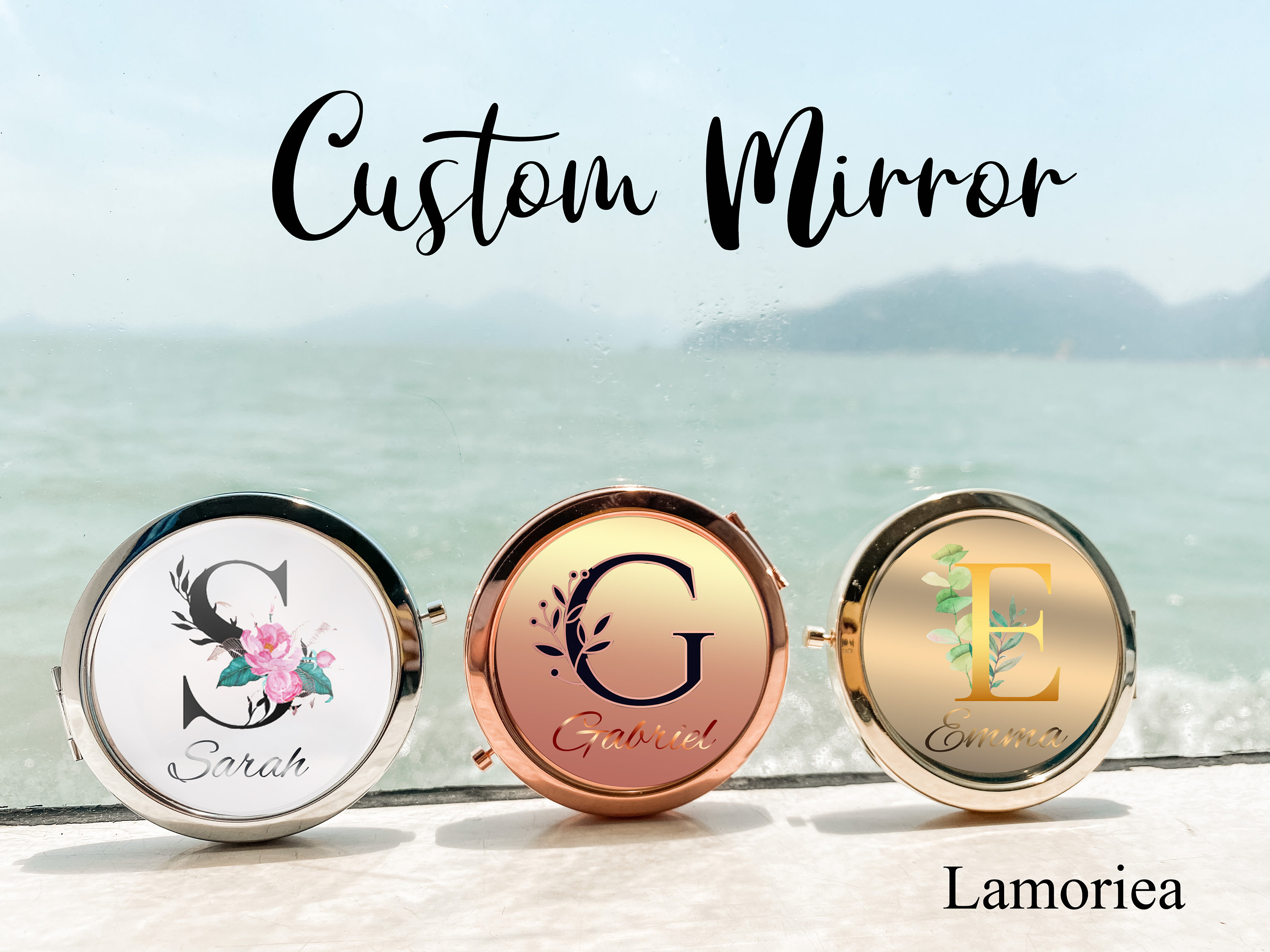 Custom Mirror, Bridesmaid Mirror, Wedding Mirror, Bridesmaid Gifts, Bride Gifts, Hen Party Gifts, Bachelorette Party Mirror, Initial Mirror