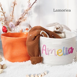 Personalisierter Baby-Namenskorb, Baby-Geschenkkorb, Osterkorb, Kinderzimmer-Korb, Baby-Geschenk, Baby-Dusche-Geschenke, Babymädchen-Geschenk, Babyjungen-Geschenk