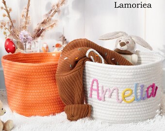 Panier prénom personnalisé, panier cadeau bébé, panier de Pâques, panier pour chambre d'enfant, cadeau bébé, cadeaux baby shower, cadeau bébé fille, cadeau bébé garçon