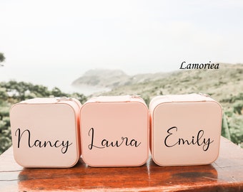 Caixa de joias personalizada, estojo de viagem para joias, caixas de joias personalizadas, caixa de joias para madrinhas, caixa de joias com nome personalizado