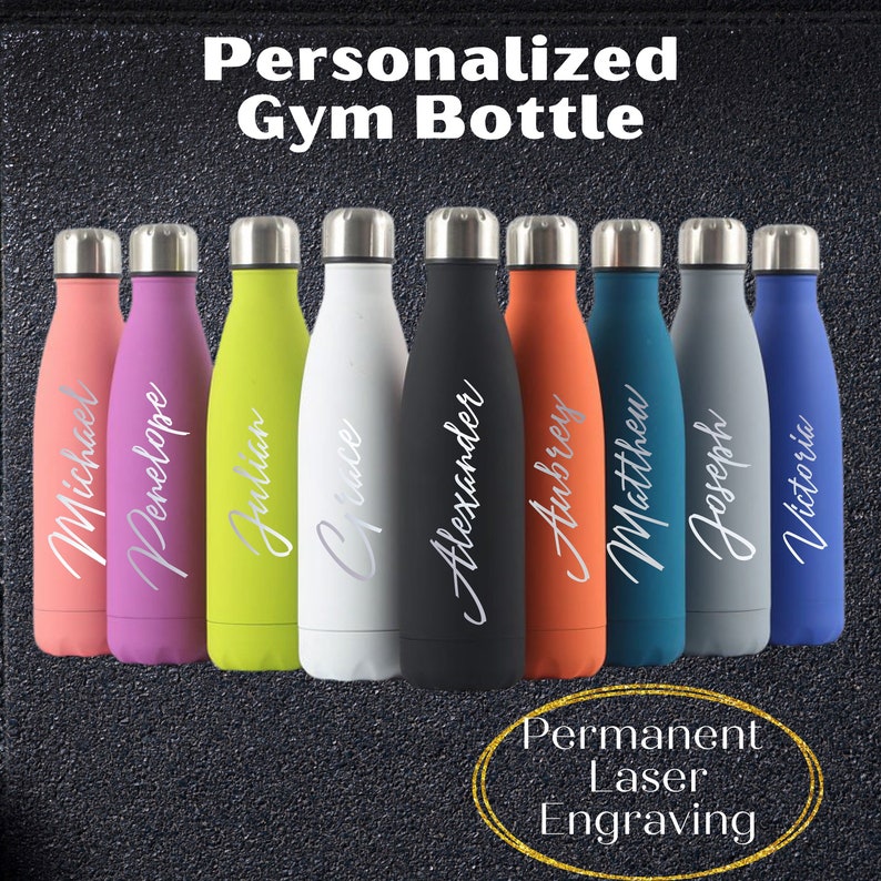 Personalised Water Bottle Vacuum, Insulated Stainless Steel Flask, Sports Bottle, Gym Water Bottle, Christmas Gift, Father's Day Gift image 1