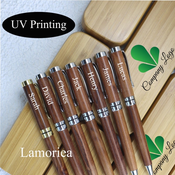 Personalised Custom Wood Pen with Gift Box, Company Logo Pen Case, Christmas Gift, Corporate Gift, Company Logo Gift, Custom ballpoint pen