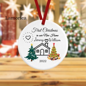 Personalised First Christmas in our New Home Bauble, Christmas Decoration Ornament, Housewarming Gift, Christmas Tree Decoration